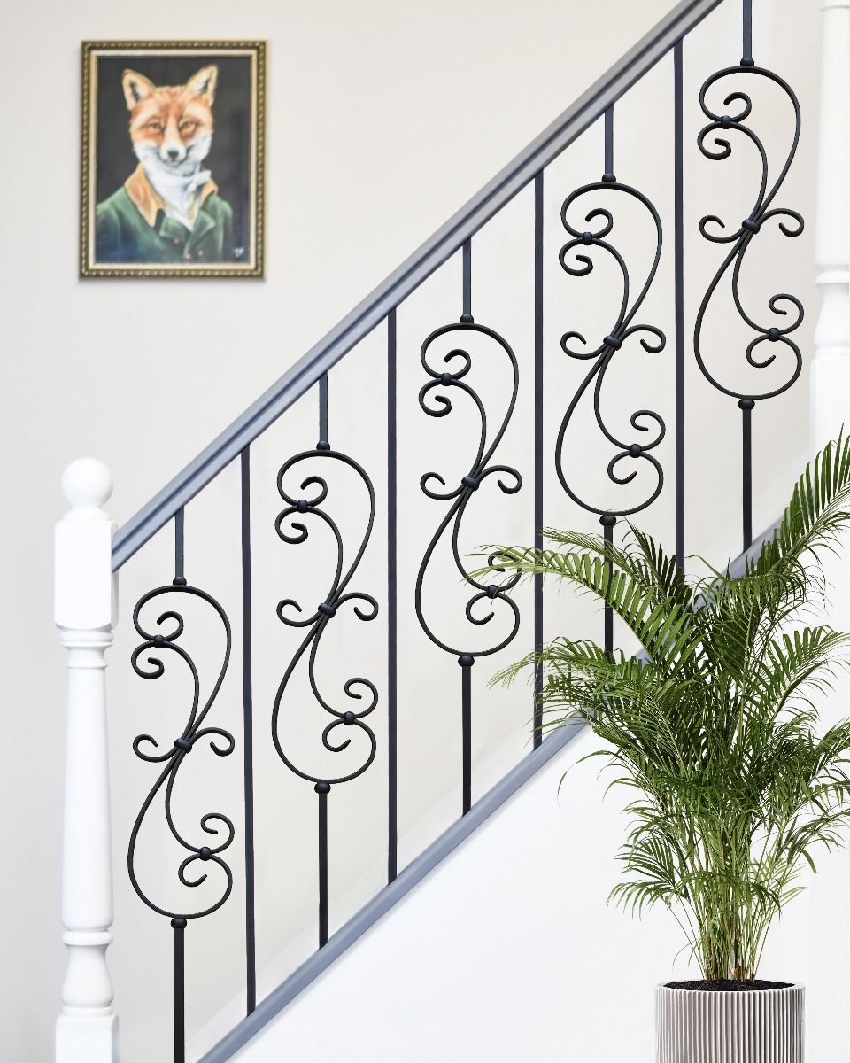 Set of Two Matte Black Spindles In Situ Set of Two Matte Black Spindles In Situ