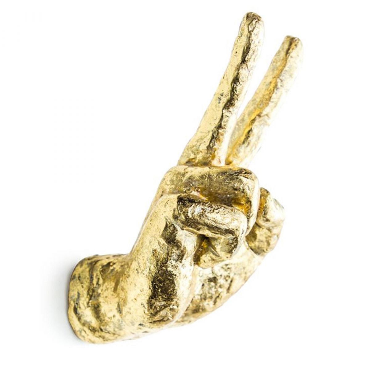 Side View of the Gold "Peace" Hand
