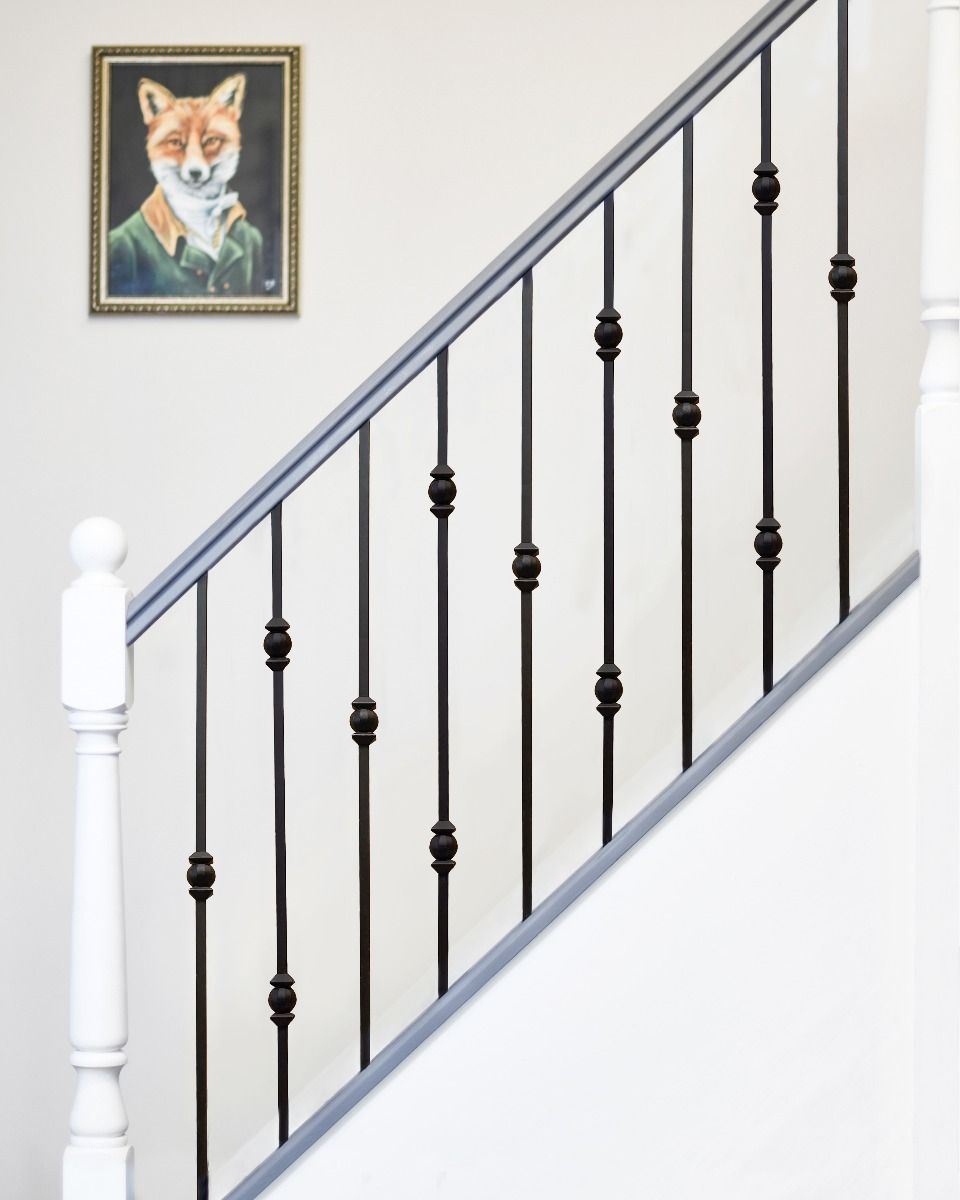 Set of Two Matte Black Spindles In Situ  Set of Two Matte Black Spindles In Situ