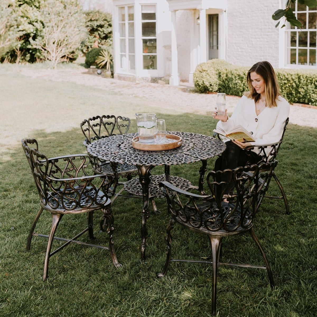 "Edworth Manor" Antique Bronze Dining Set 