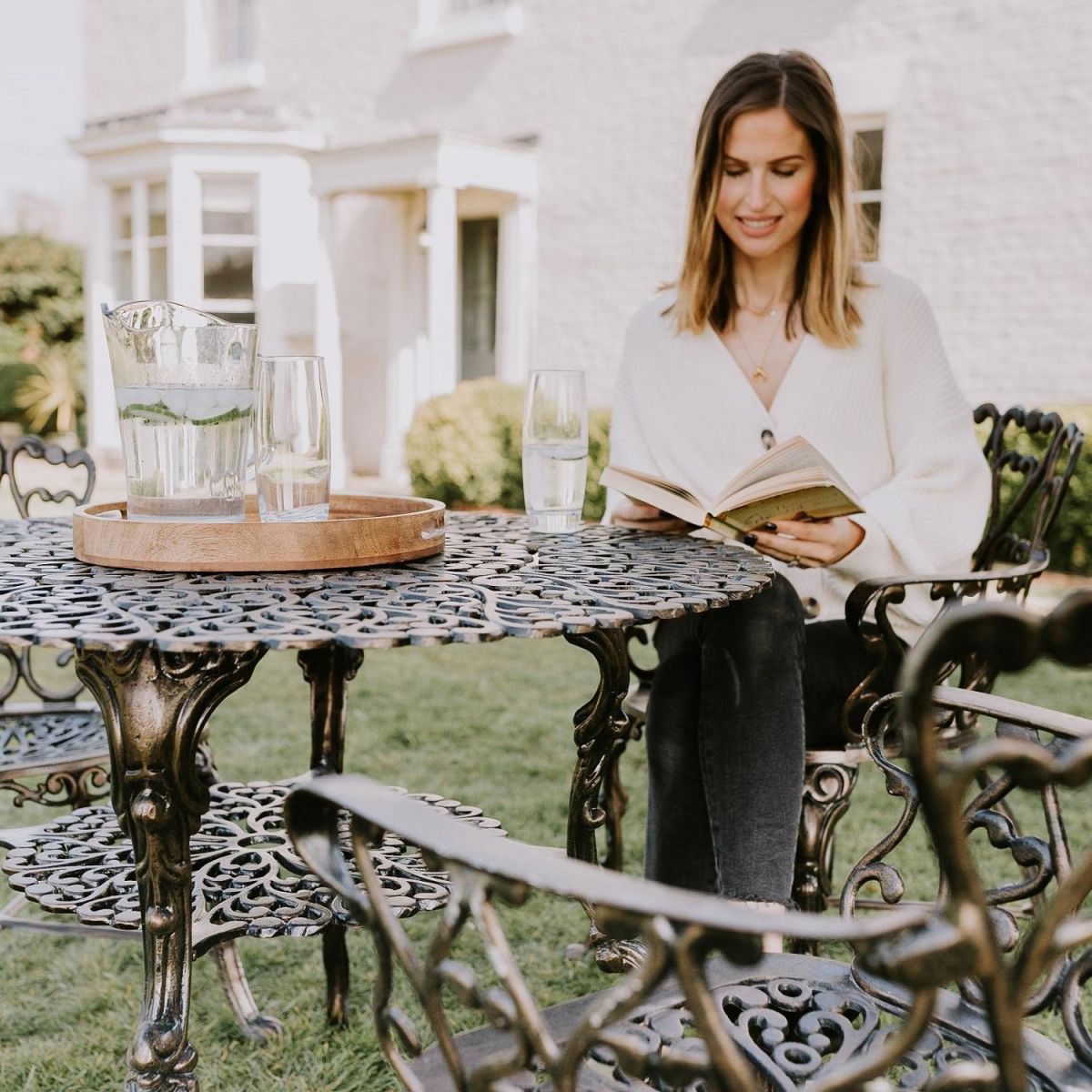 Close up of Antique Bronze Dining Set 