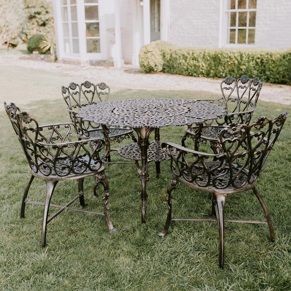 Antique Bronze "Wootton House" Four Seat Dining Set in Situ  Antique Bronze "Wootton House" Four Seat Dining Set in Situ