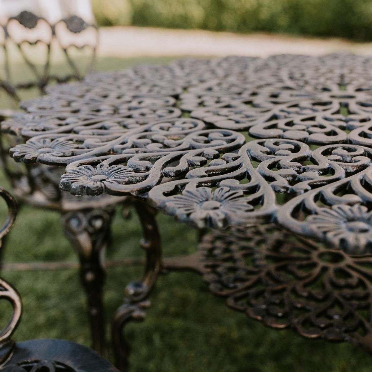 Close up of Antique Bronze "Wootton House" Table Close up of Antique Bronze "Wootton House" Table