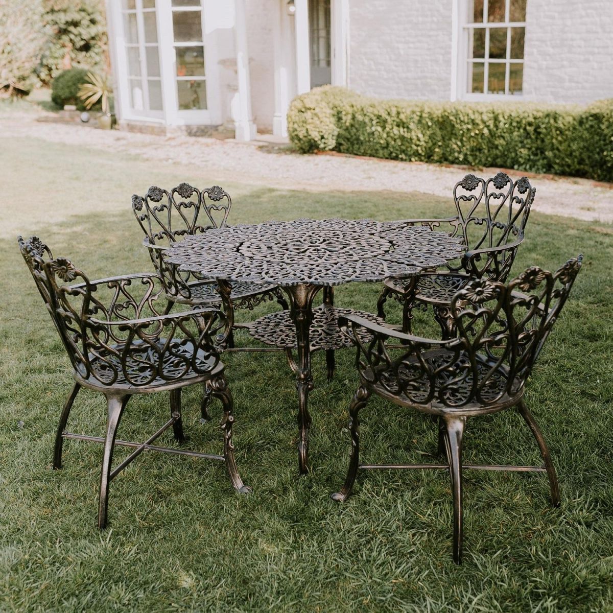 Antique Bronze "Wootton House" Four Seat Dining Set  Antique Bronze "Wootton House" Four Seat Dining Set