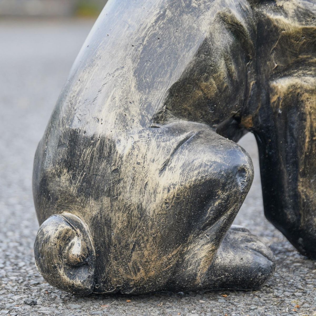 Rear view of Bulldog Sculpture  Rear view of Bulldog Sculpture