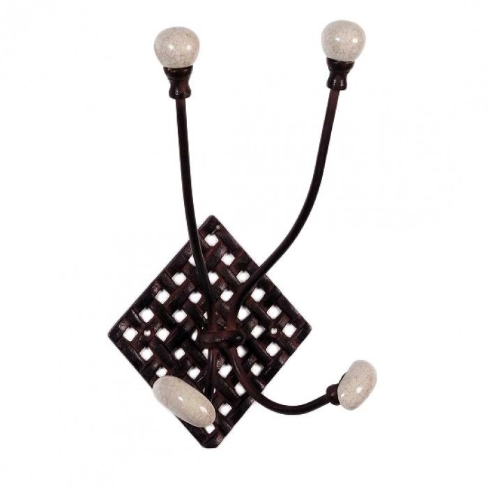 4 Prong hat and coat hook diamond back plate