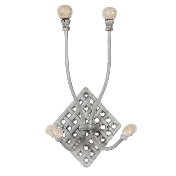 4 Prong hat and coat hook diamond back plate