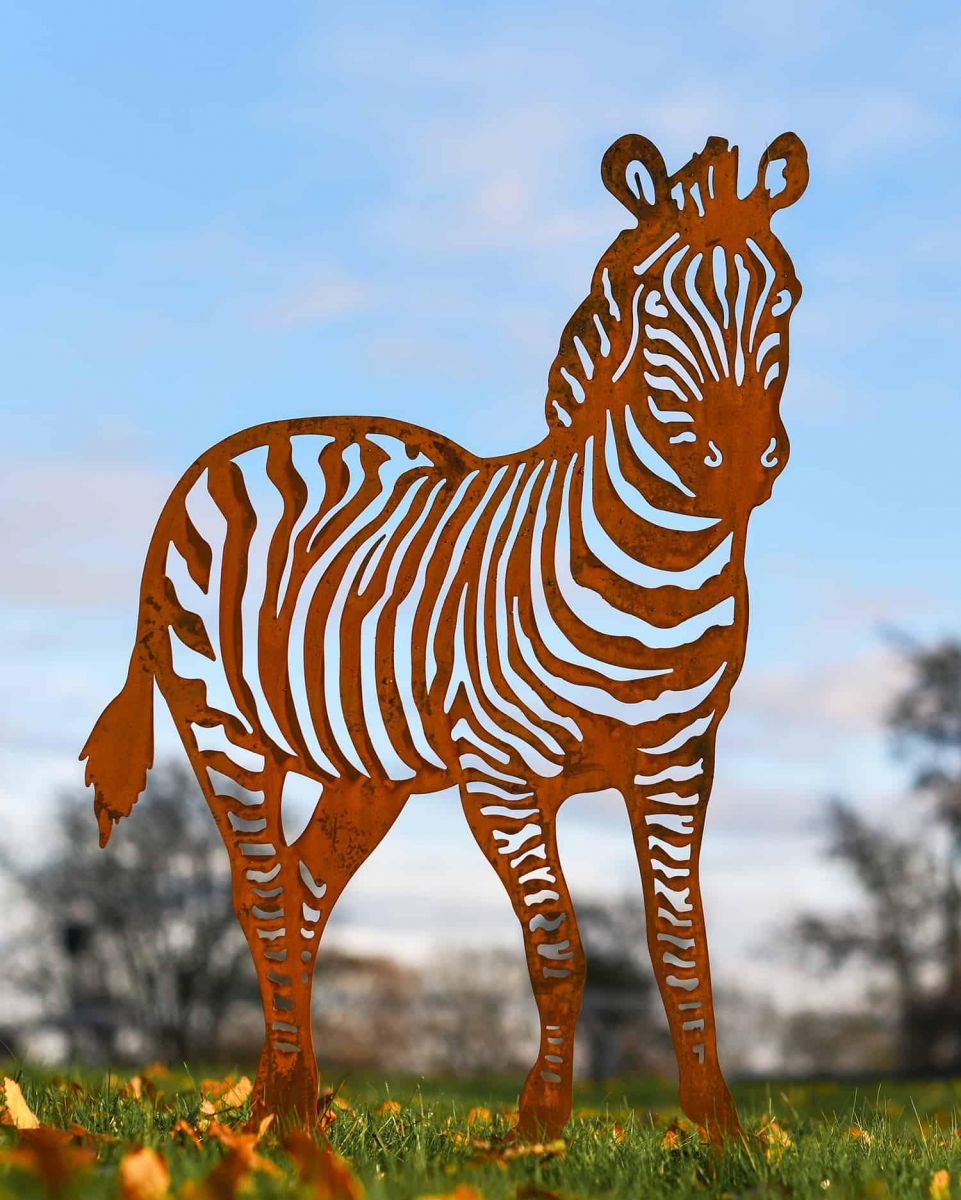 Sheet Steel Rustic Zebra Garden Silhouette - 67cm