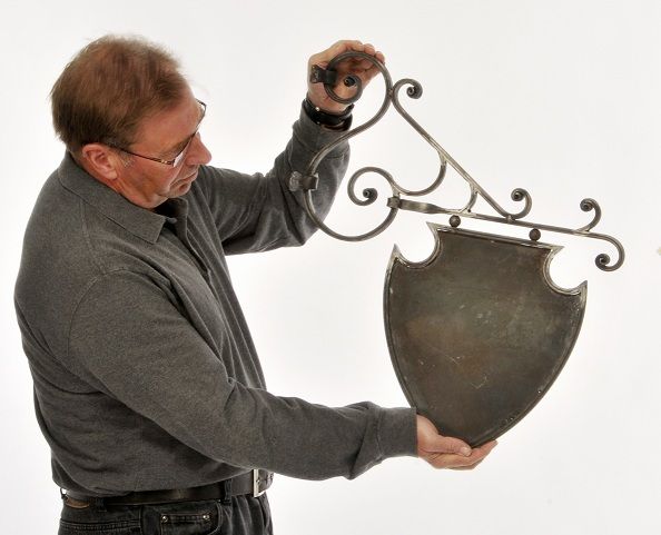 Shield Scroll hanging sign bracket