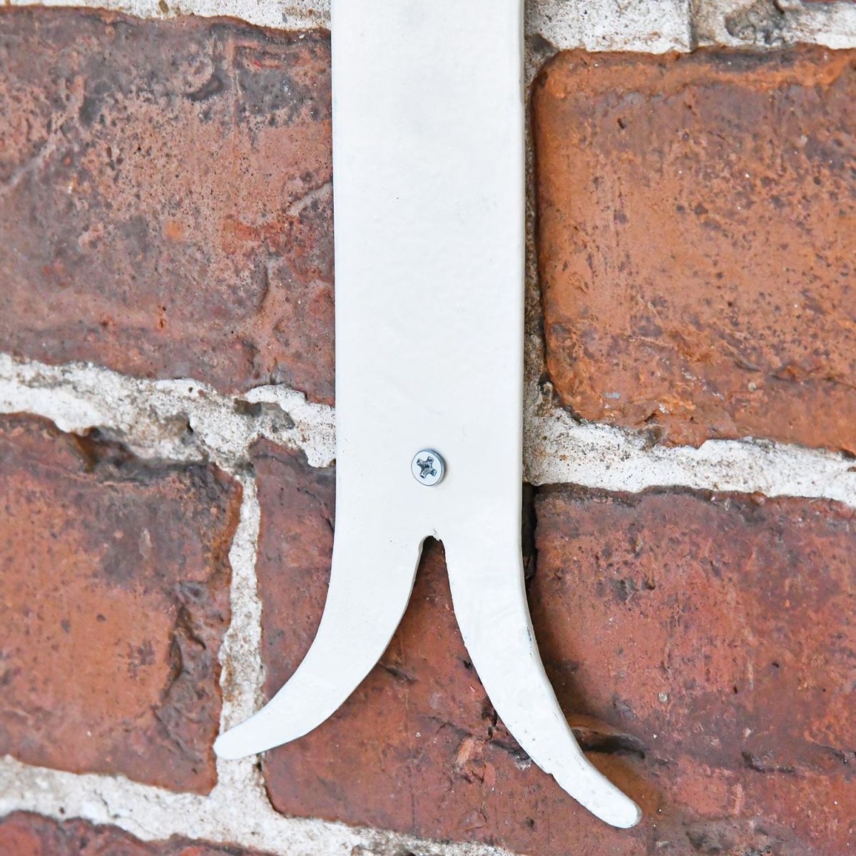 Close-up of the Bottom of the Fixing Plate Mounted on a Brick Wall Close-up of the Bottom of the Fixing Plate Mounted on a Brick Wall