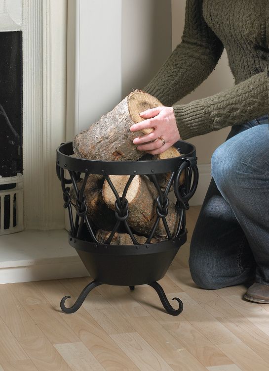 Small Sherwood Knot Iron Log Basket Small Sherwood Knot Iron Log Basket