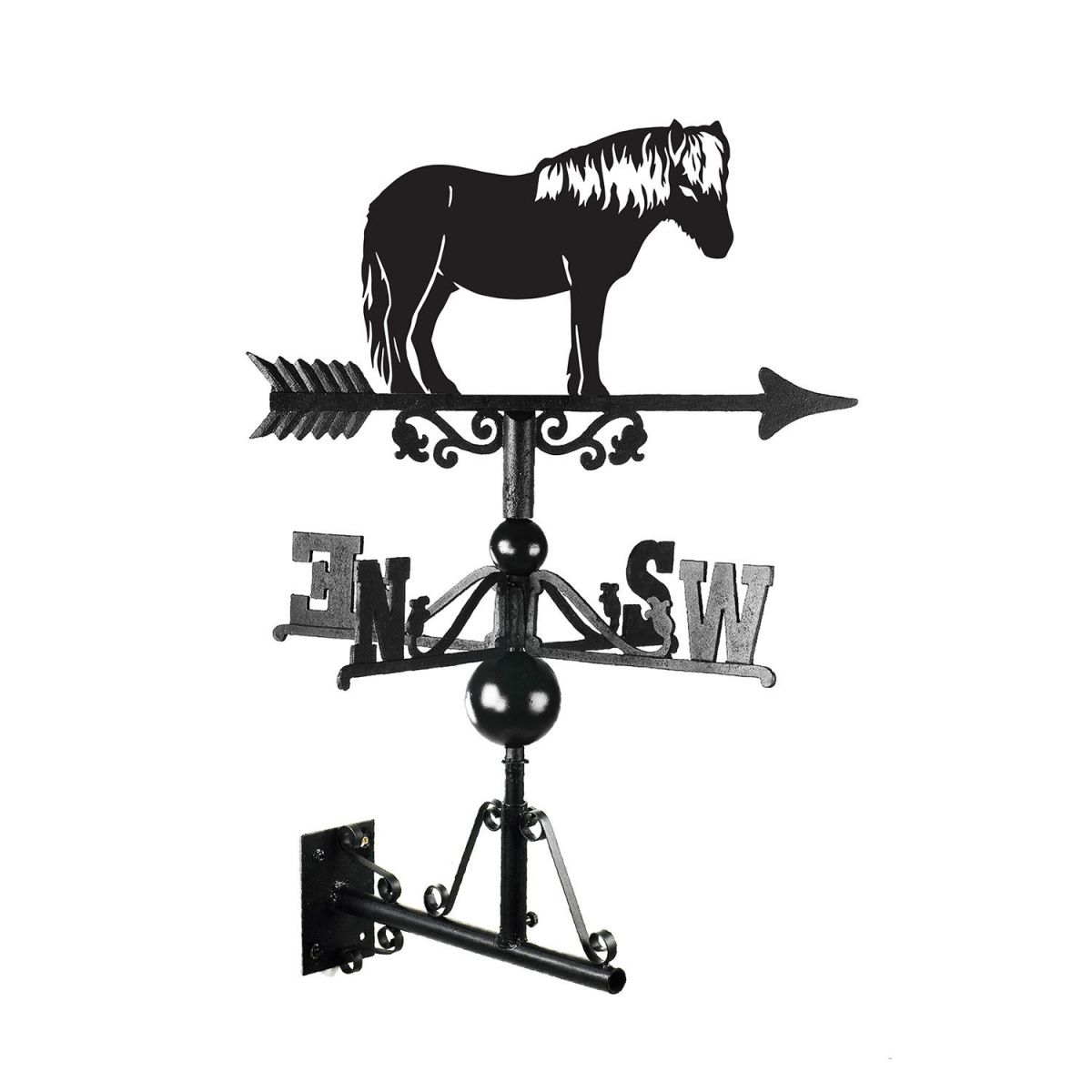 Shetland Pony Weathervane Created From Iron and Finished in Black Shetland Pony Weathervane Created From Iron and Finished in Black