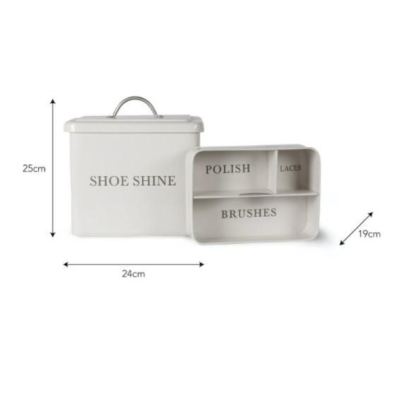 White Shoe Shine Storage Box Measurements