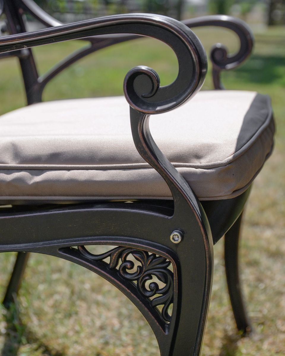 The "Arbor" 8-Seater Outdoor Dining Set - Antique Copper Cushion Close Up