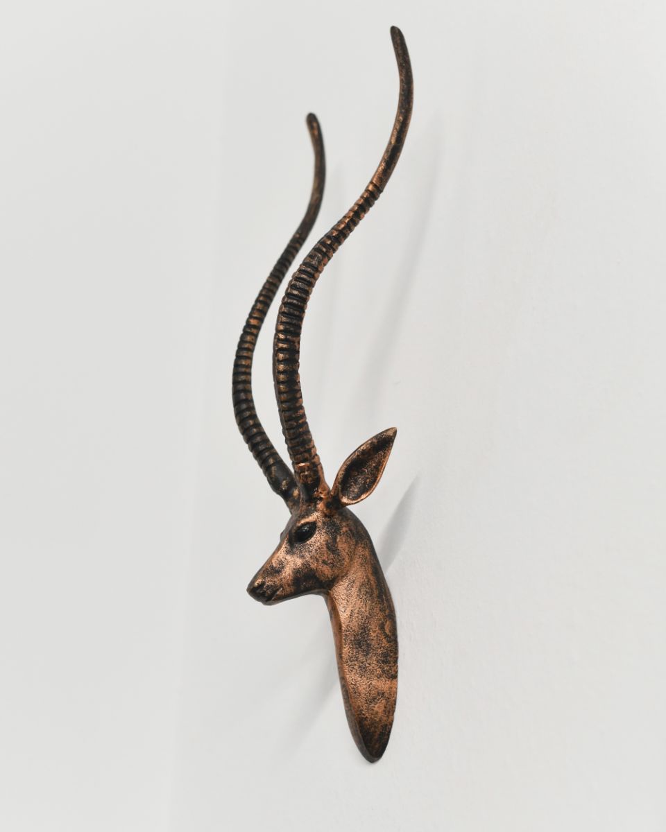 Bronze & Copper Antelope Wall Bust Side On