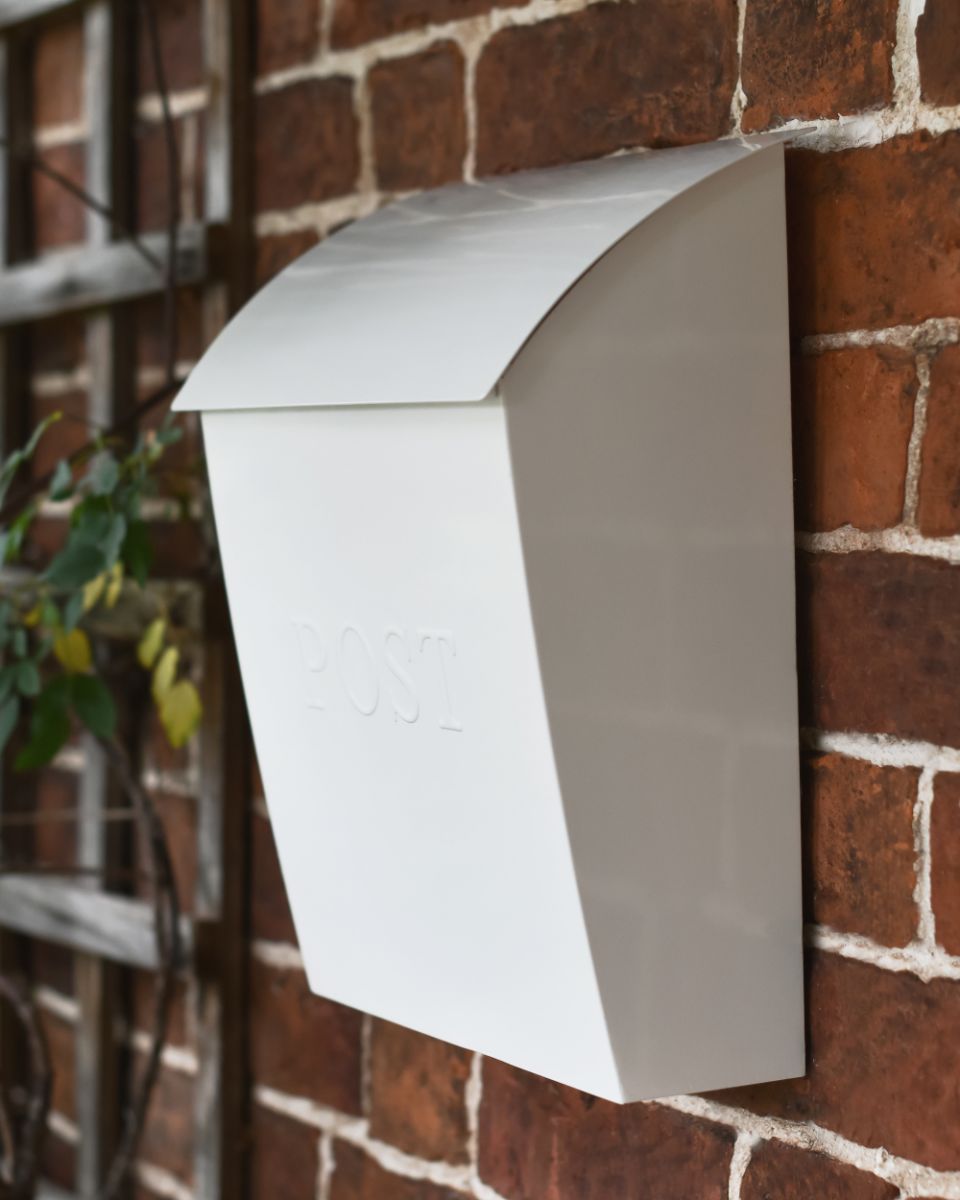 Side Of The Modern White Wall Mounted Post Box Side Of The Modern White Wall Mounted Post Box