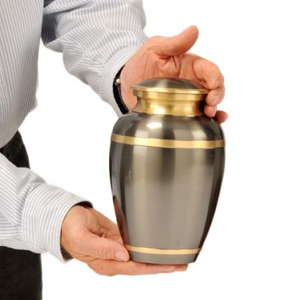 Silver and Gold Memorial Urn 