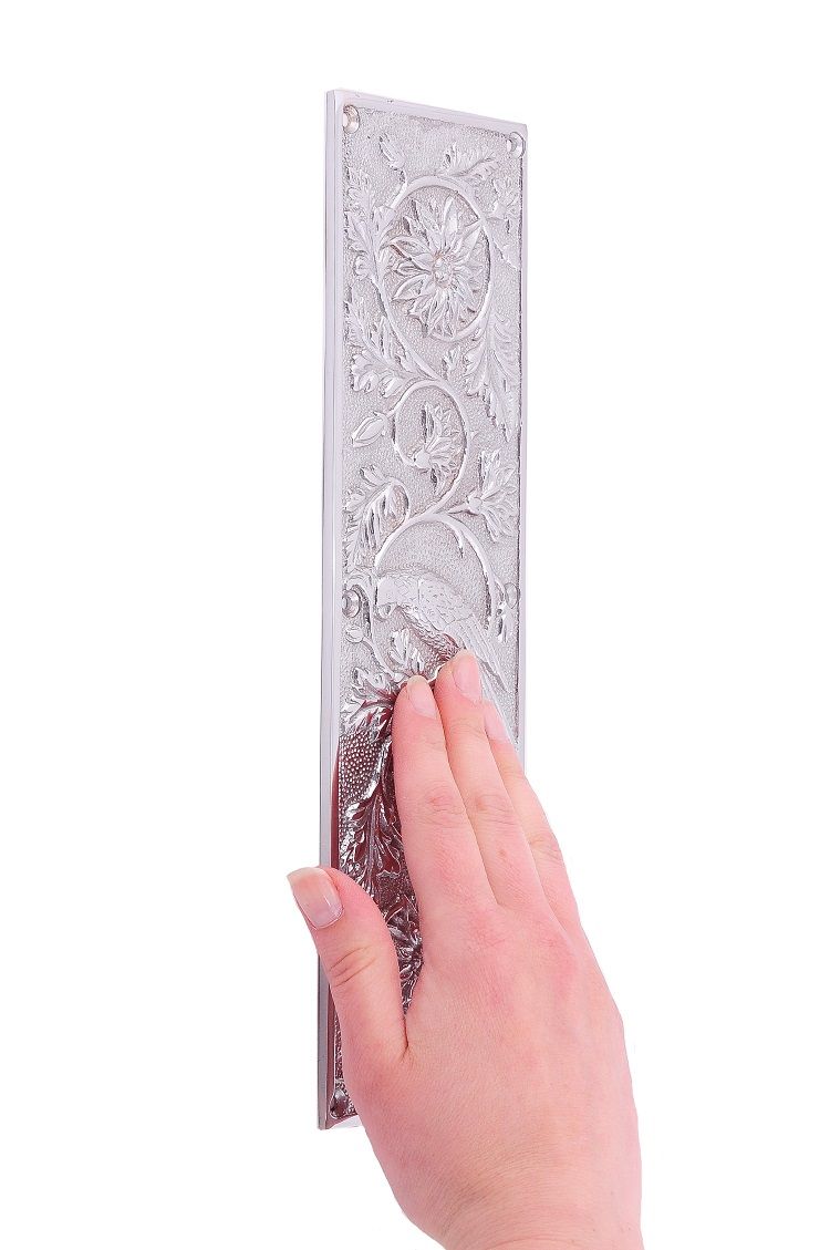 “Brigand Abbey” Solid brass ornate fingerplate