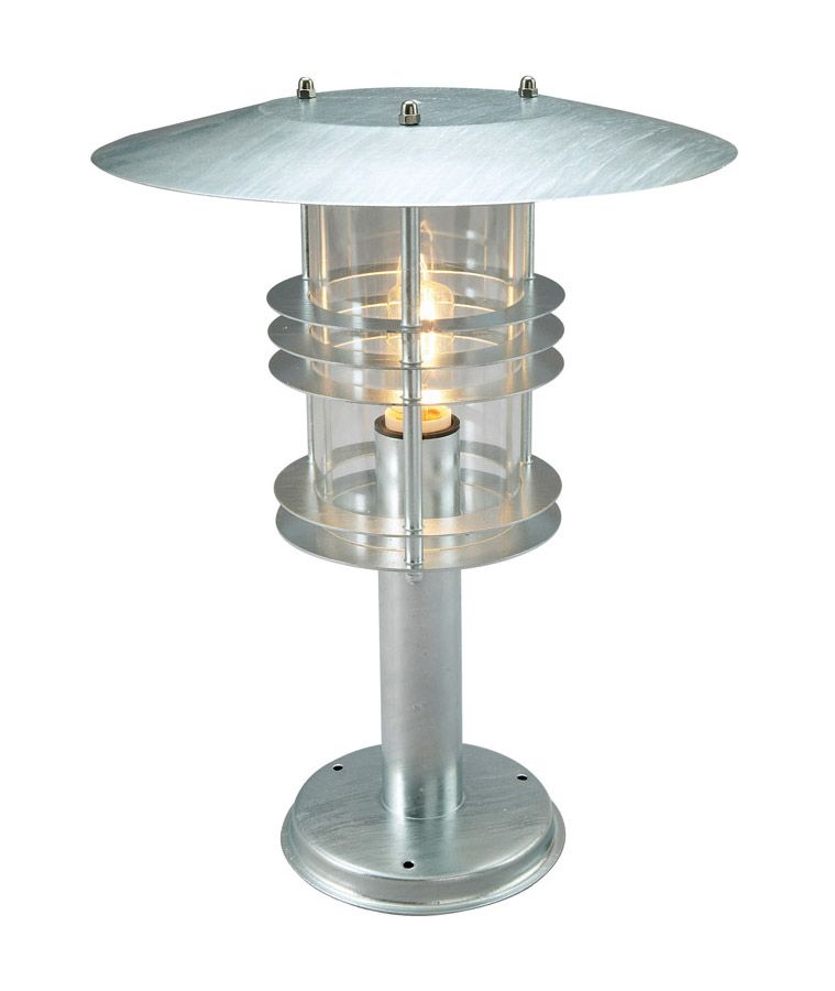 "Riverfront" Silver Contemporary Industrial Pillar Light 47cm