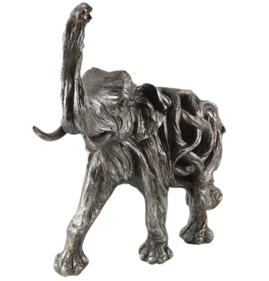 Silver Effect Hollow Elephant Interior Ornament Side View Silver Effect Hollow Elephant Interior Ornament Side View
