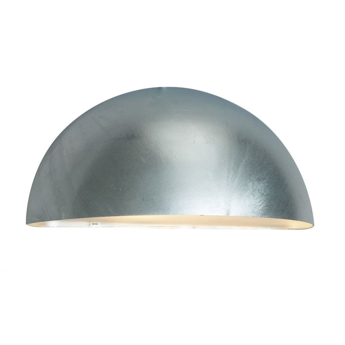 Silver Finish Galvanised Steel Crescent Down Wall Light Silver Finish Galvanised Steel Crescent Down Wall Light
