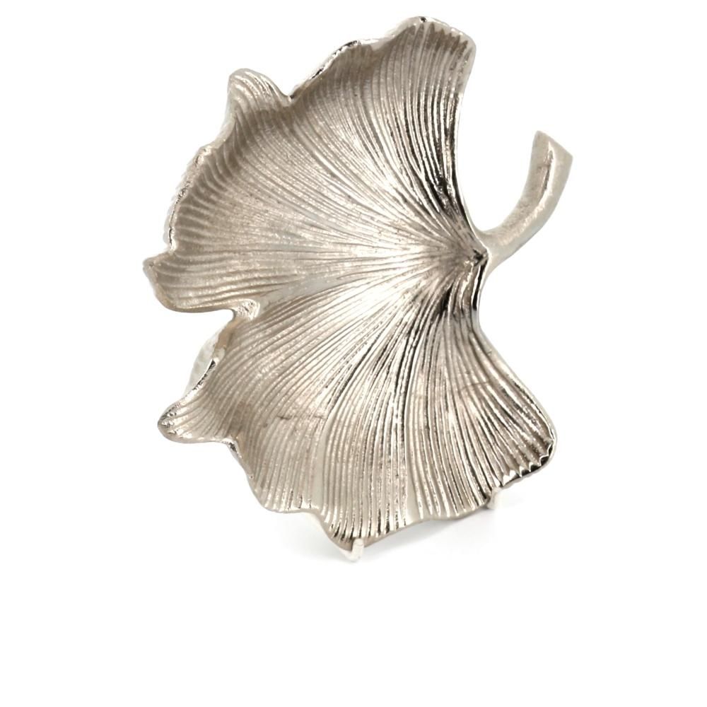 Ginkgo Leaf Design Silver Dish