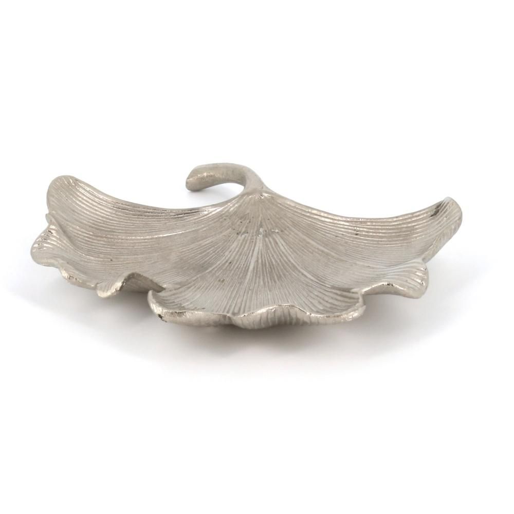 Ginkgo Leaf Design Silver Dish