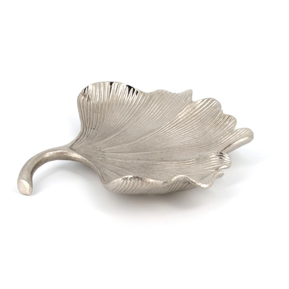 Ginkgo Leaf Design Dish in a Silver Finish