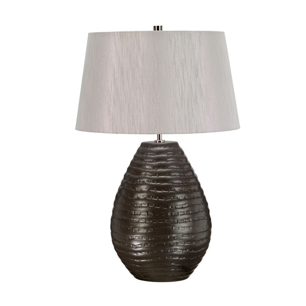 Black and Silver Textured Table Lamp 