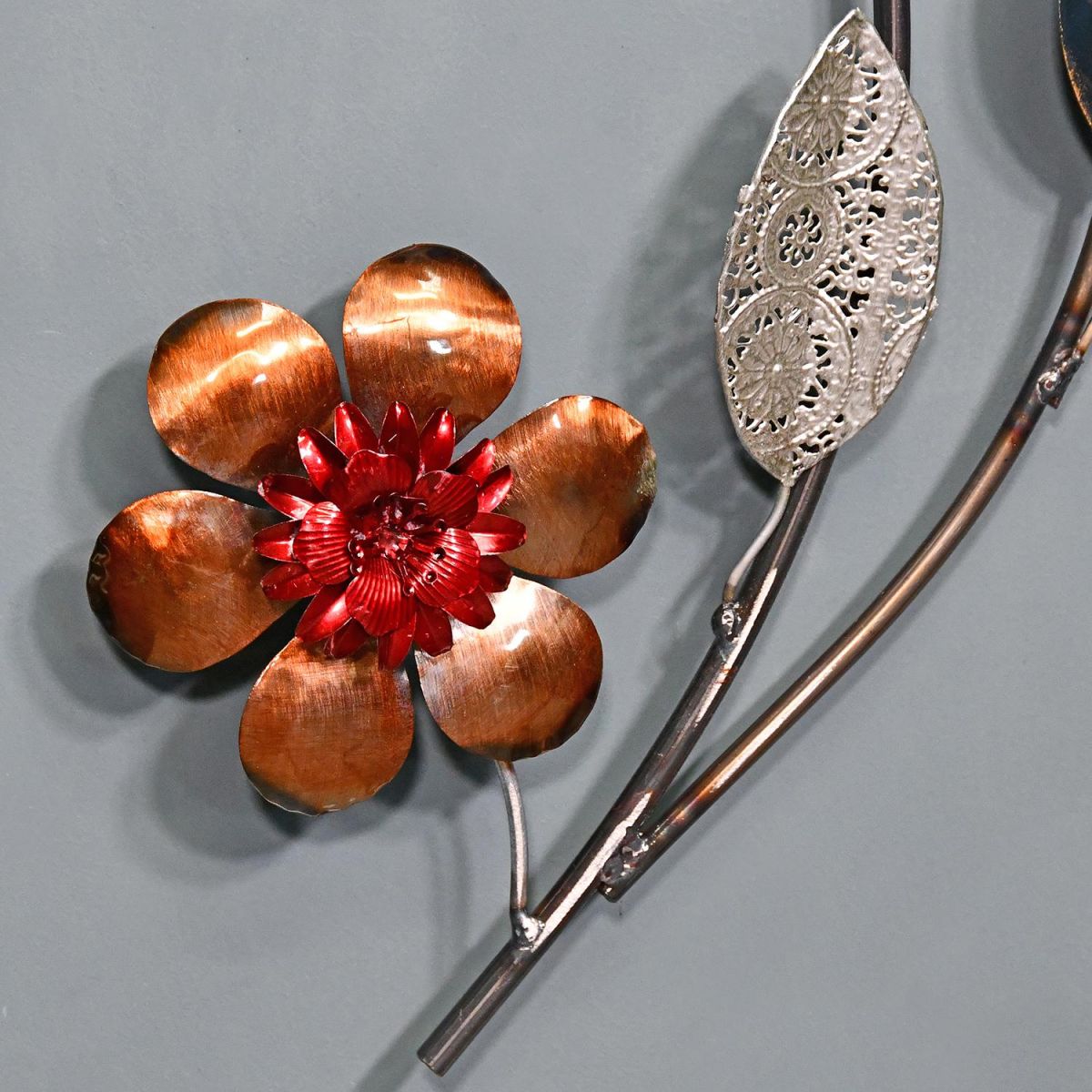 Orange and Red Metallic Flower