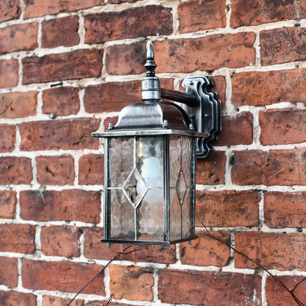 Side View of the Silver Top Fix Hanging Wall Lantern  Side View of the Silver Top Fix Hanging Wall Lantern