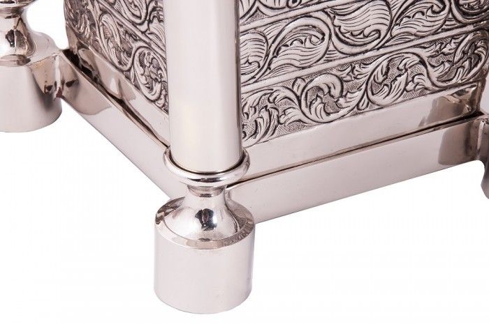 “Linford Hall” Antique Nickel Square Base Umbrella Stand