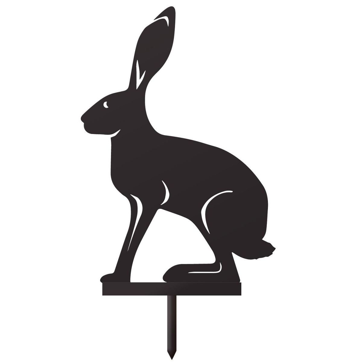 Black Simplistic Sitting Hare Silhouette with ground spike