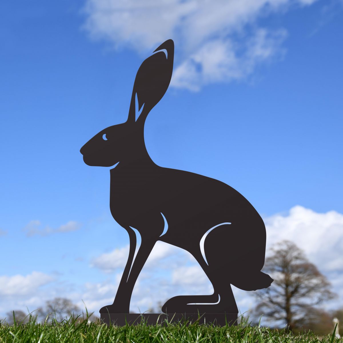 Black Simplistic Sitting Hare Silhouette 