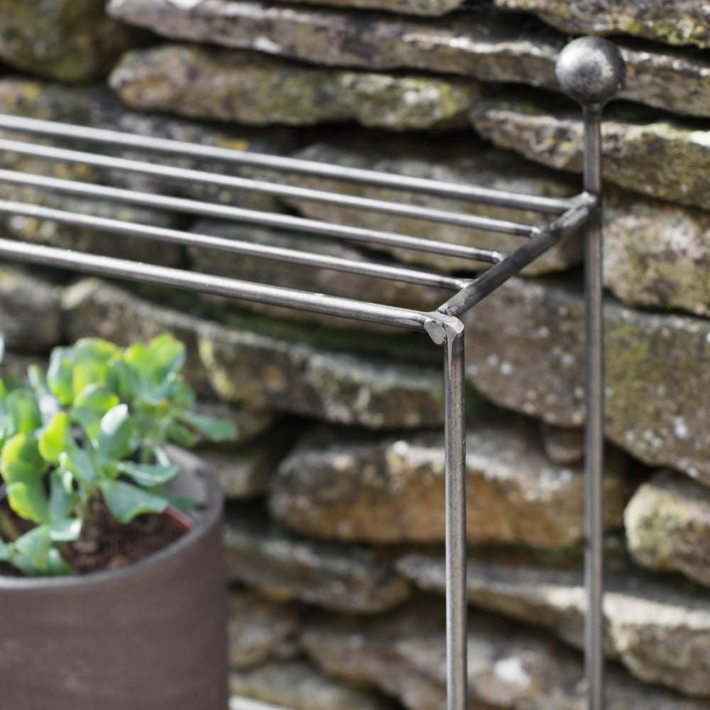 Close-up of the Steel Finish on the Simplistic Plant Shelving Stand 