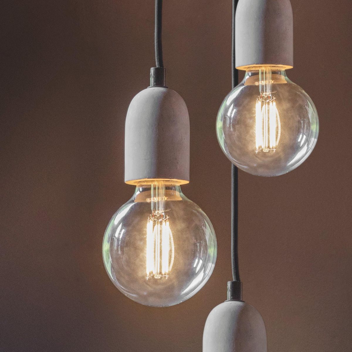 Close-up of the Finish on the Simplistic Three Cluster Hanging Lights Close-up of the Finish on the Simplistic Three Cluster Hanging Lights