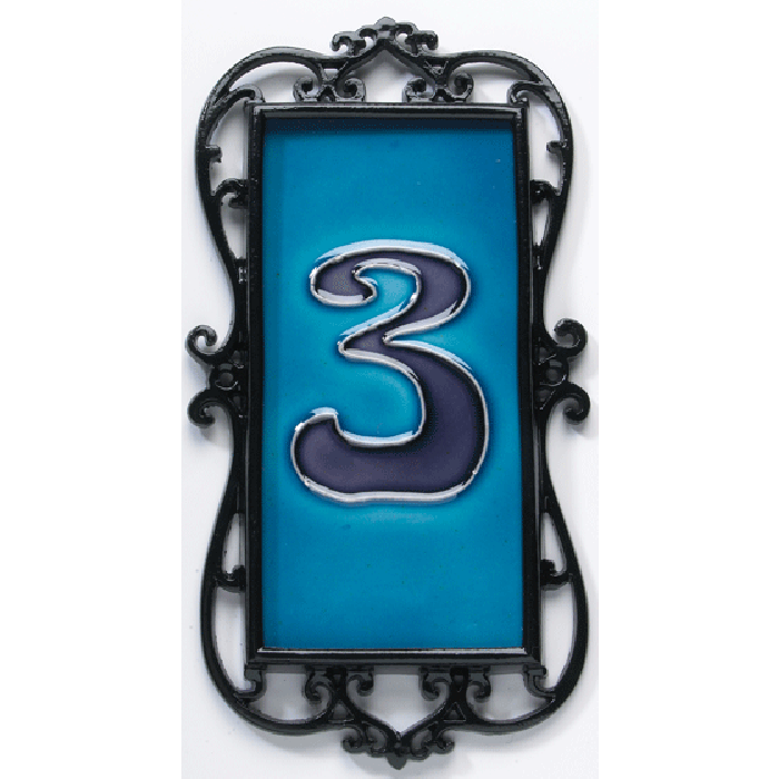 Single Ornate Number Tile & Frame