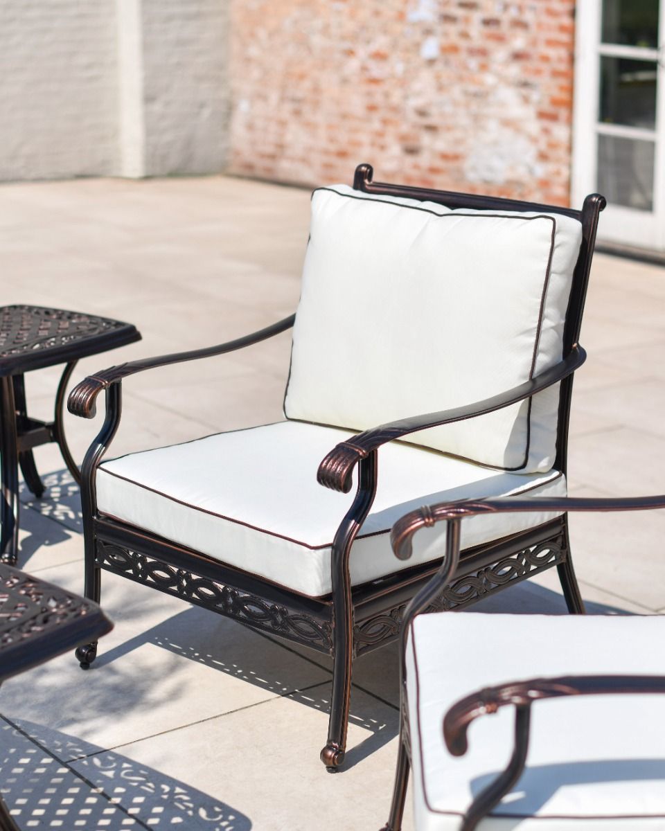 Single chair with cushions