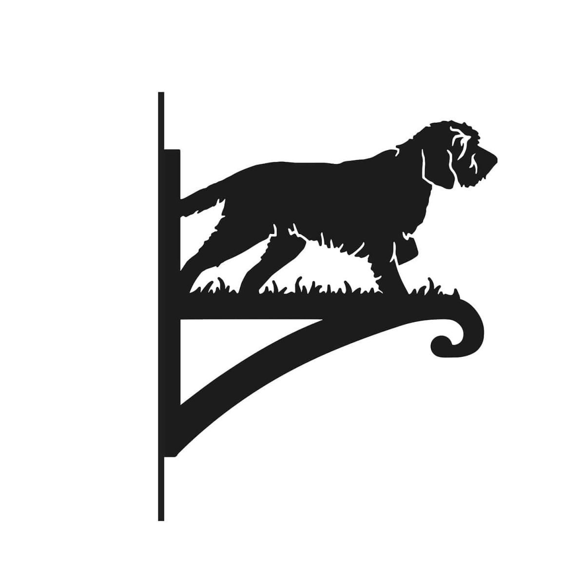 Single Korthals Griffon Hanging Basket Bracket on White Backgroiund