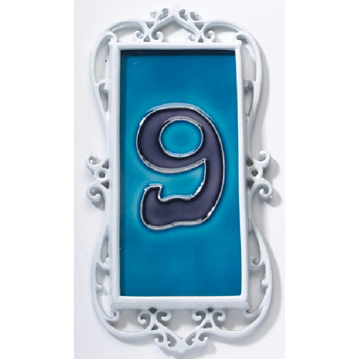 Single Ornate Number Tile & Frame
