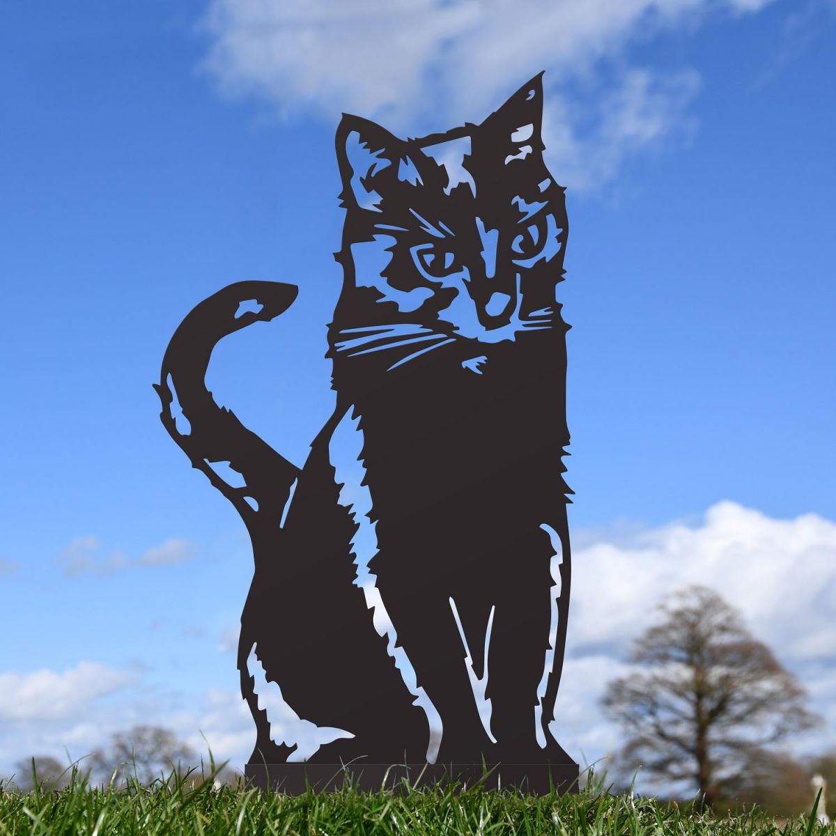 Black Sitting Cat Silhouette 