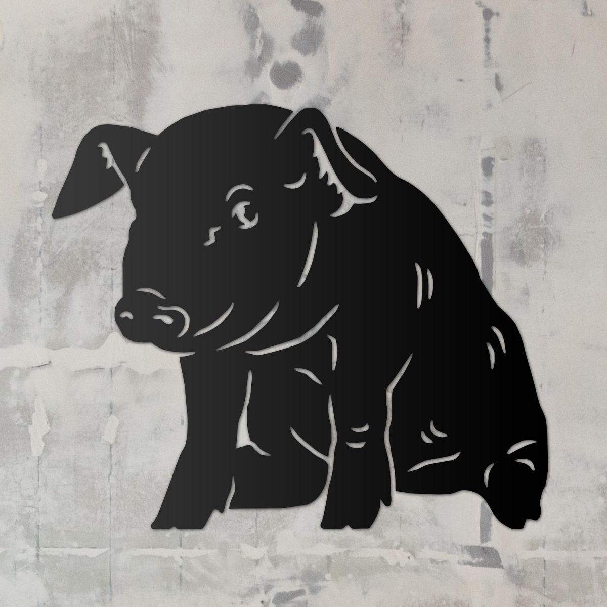 Sitting Piglet Wall Art in Full 