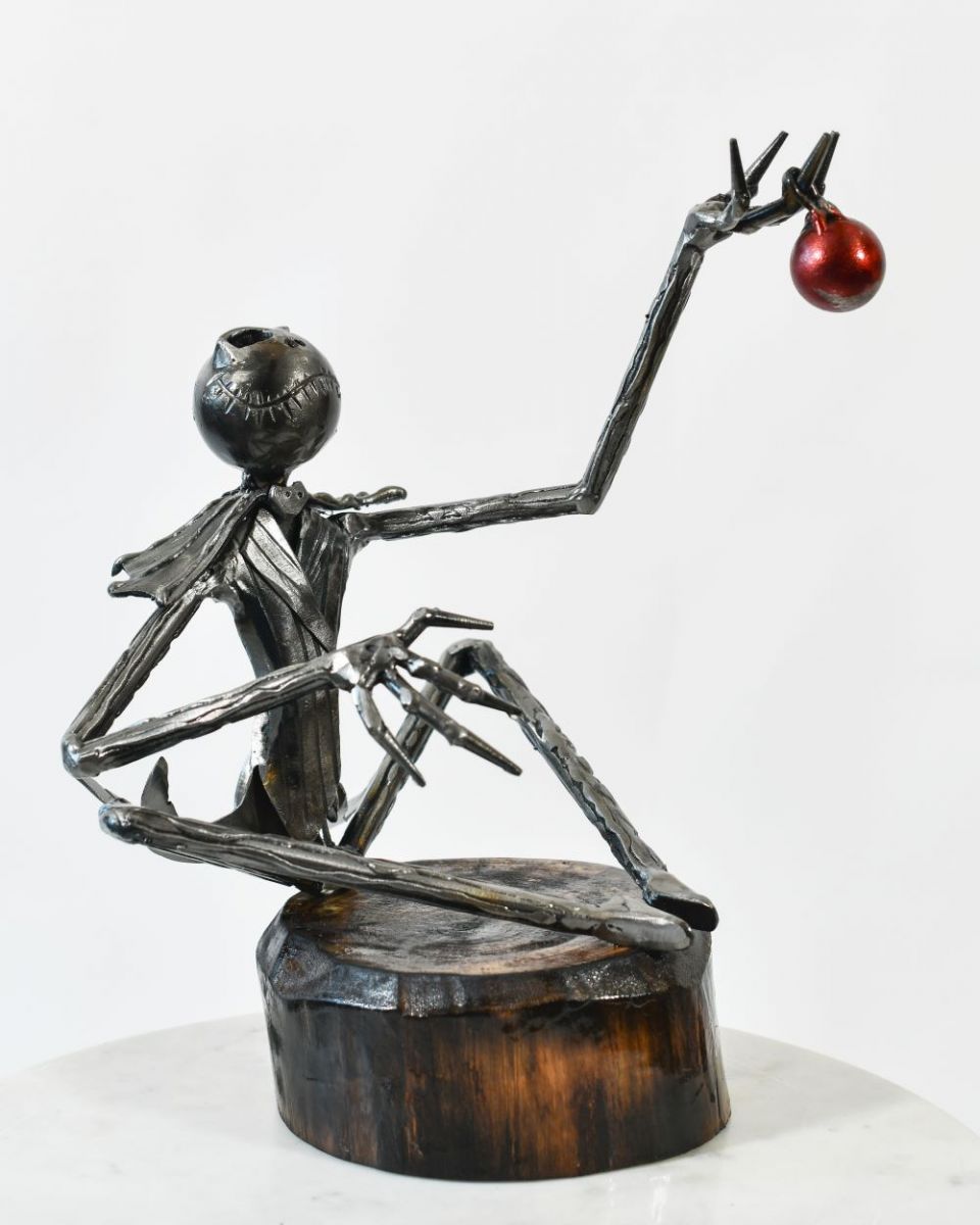 The Sitting Pumpkin King Sculpture Side View