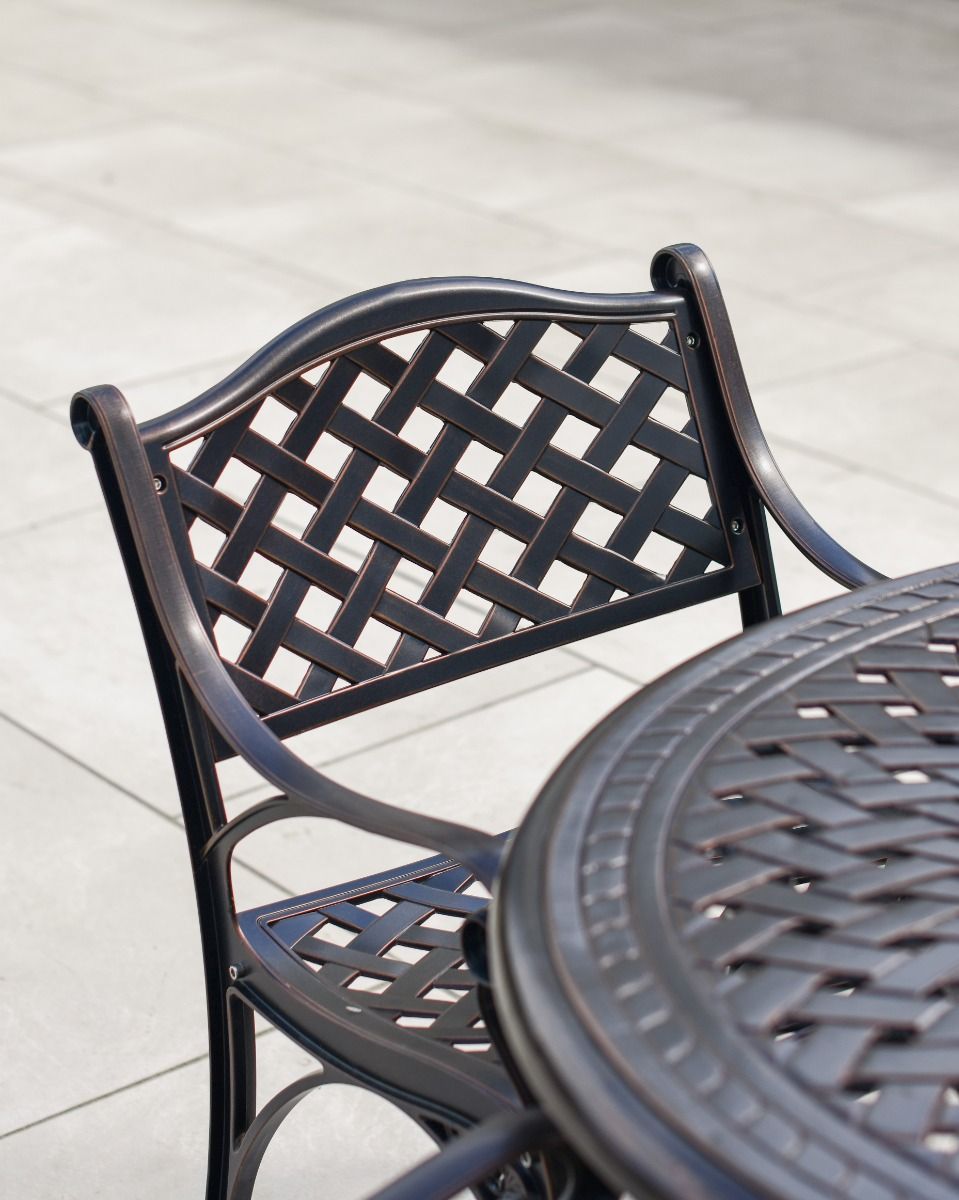 Close Up of the Lattice Detailing on the Chair Backrest