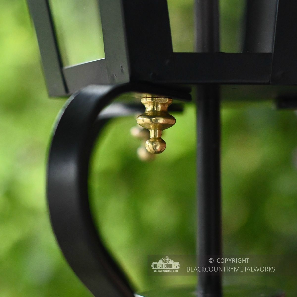 Six Sided Victorian Black Wall Light Close Up