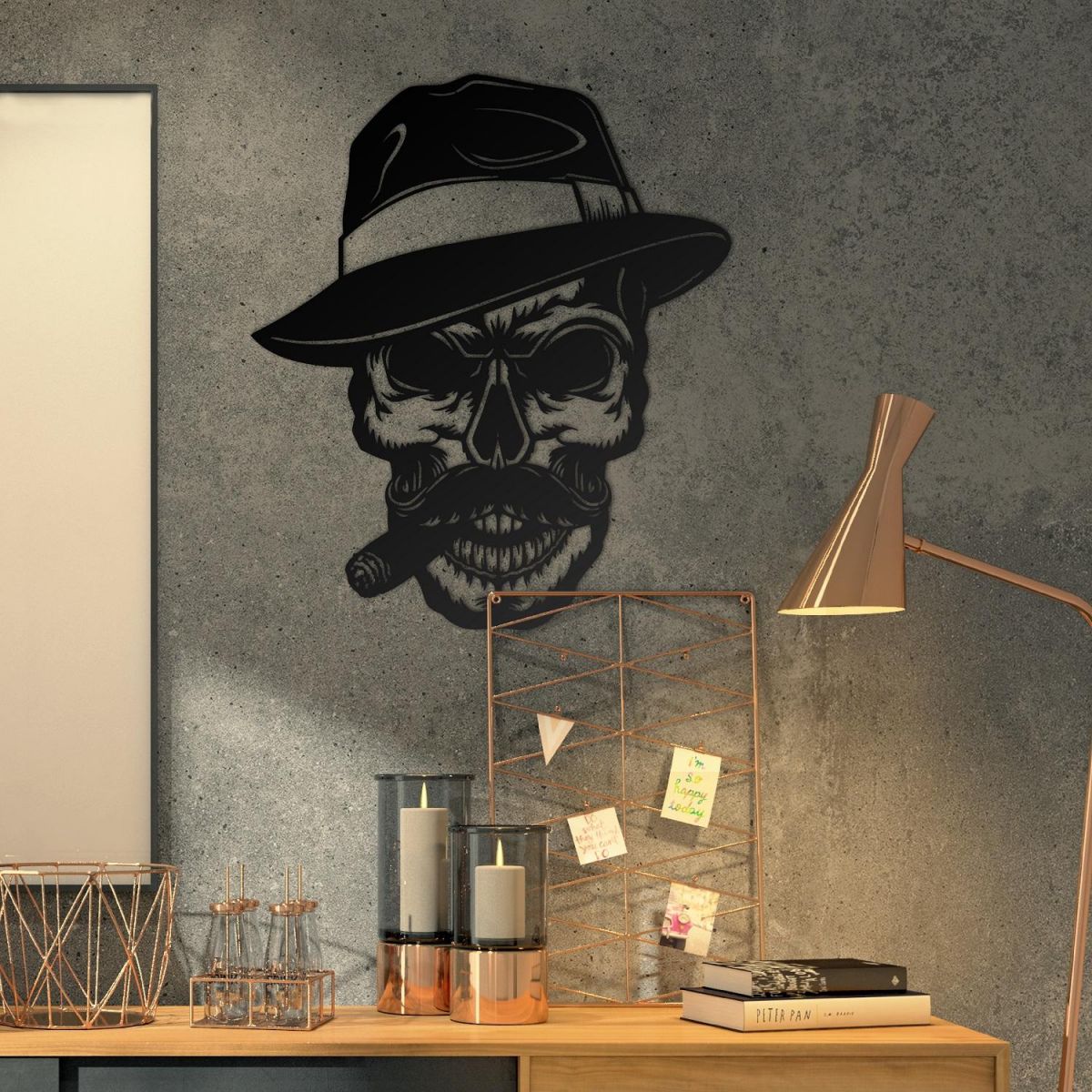Gangster Skull Wall Art in Full 