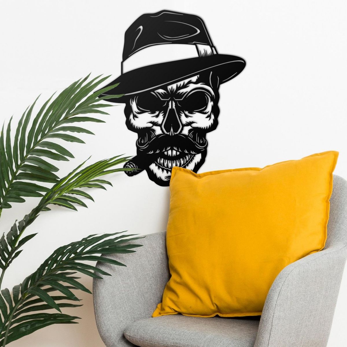 Gangster Skull Wall Art in Full 
