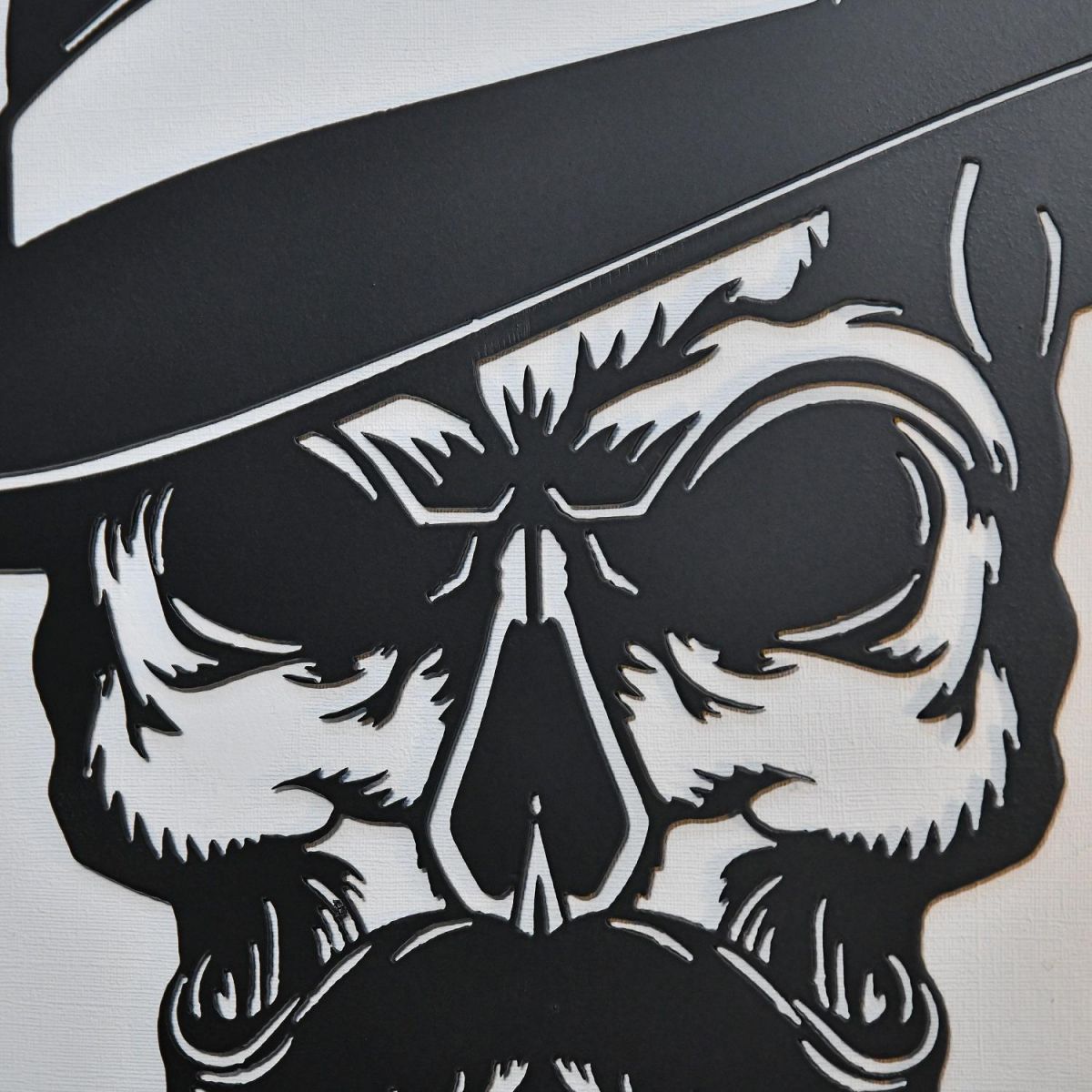 Close up of detailing on skull face 