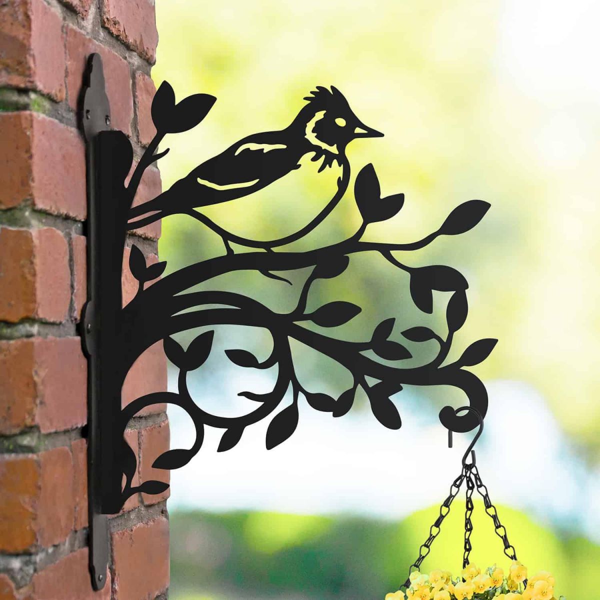 Skylark on Branches Steel Hanging Basket Bracket