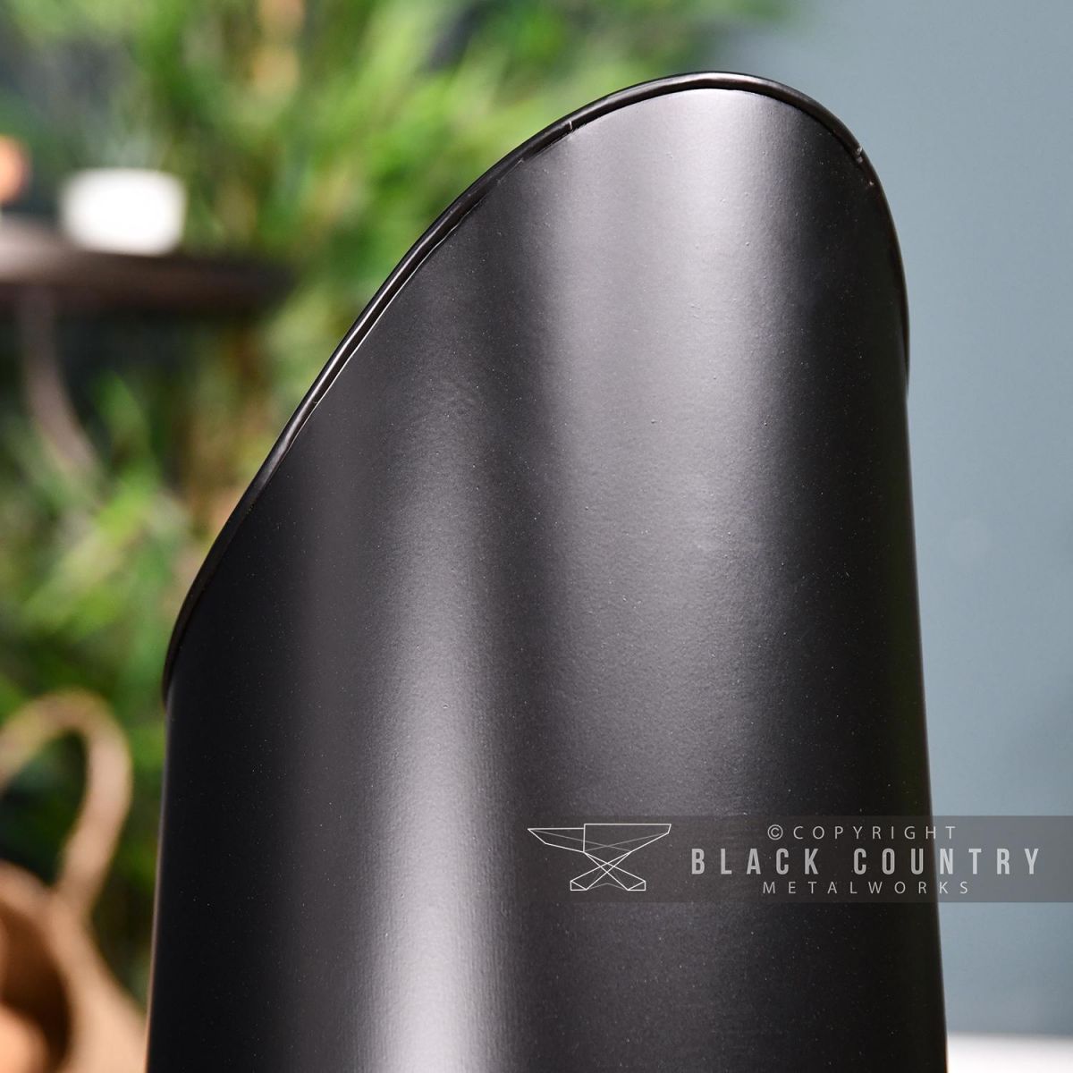 Close-up of the Black Finish on the Coal Hod